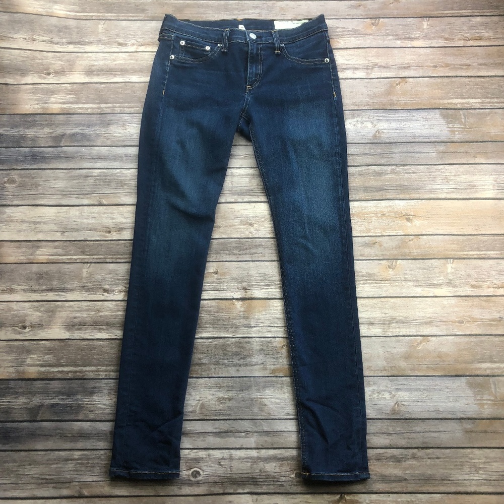 Rag & Bone Mid-Rise Dark Wash Skinny Jeans